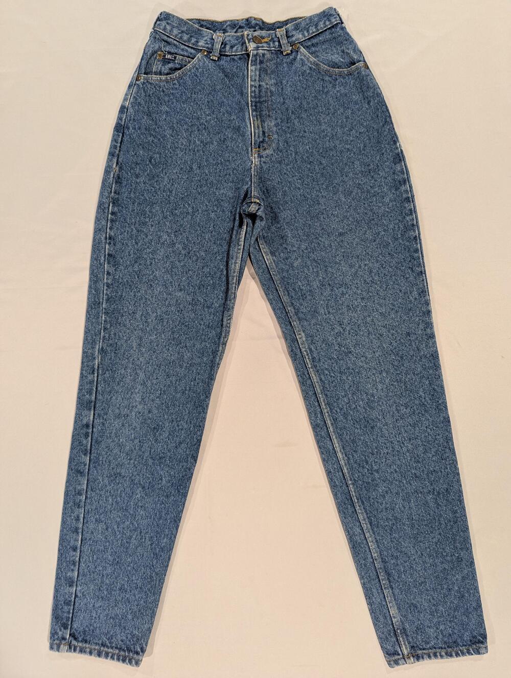 Lee Jeans Womens 10 Tall Blue Med Wash High Rise Mom Relaxed Tapered Denim